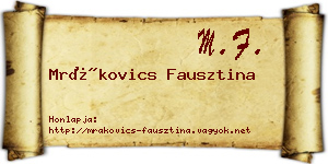 Mrákovics Fausztina névjegykártya